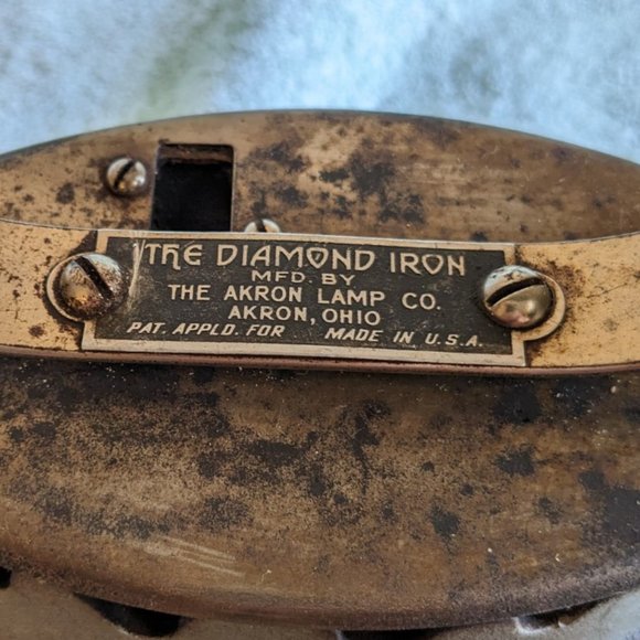 1930 Antique Gas Powered Iron Diamond Akron Lamp Mfg Co with Accessories Rare - Picture 7 of 13